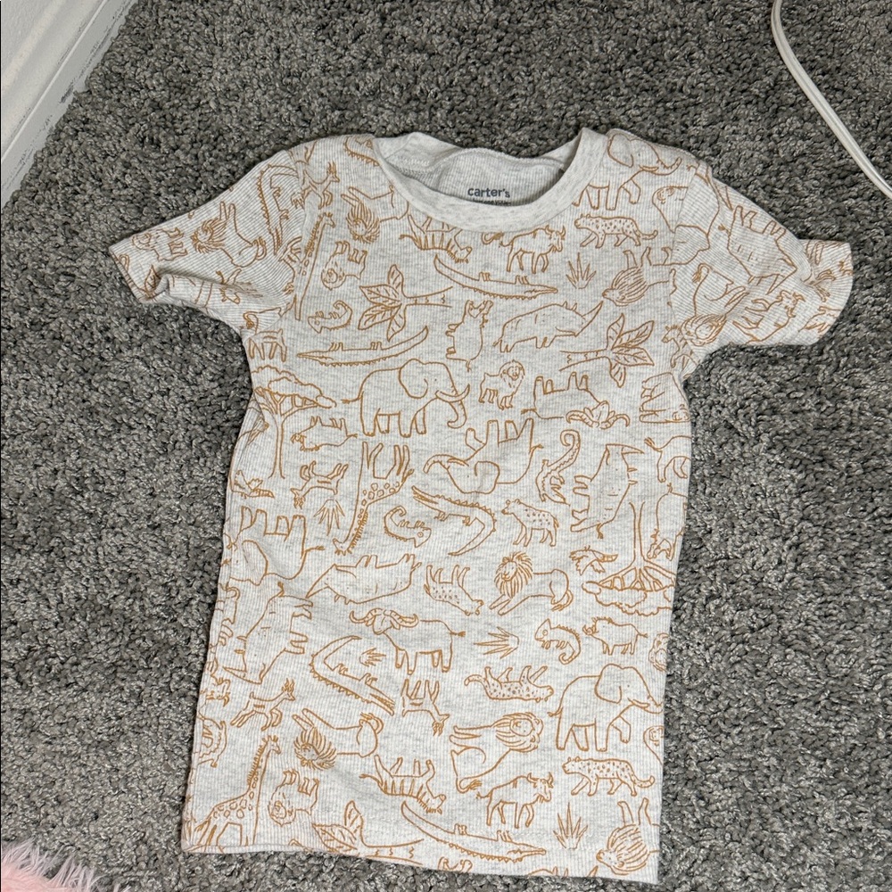 Carter's Kids Safari Print Tee - White and Tan